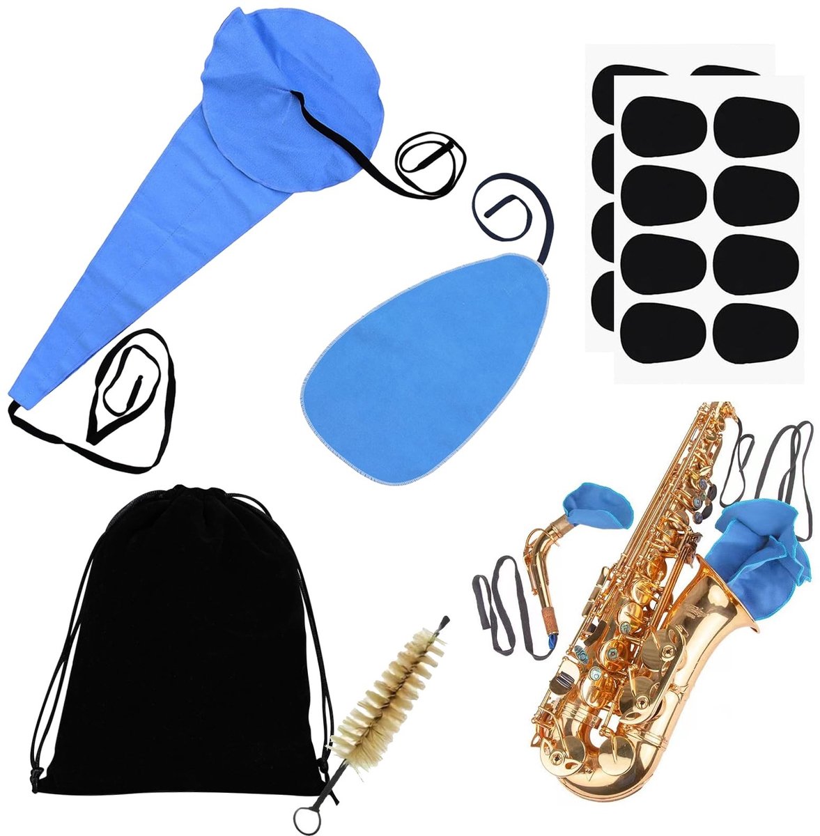 Dailygoods- Saxofoon Reinigingsdoek - Duurzaam Imitatie Suède - Reinigingsdoekje voor Muziekinstrumenten - 2x Reinigingsdoek - Hoog Absorptievermogen - Verlengt Levensduur