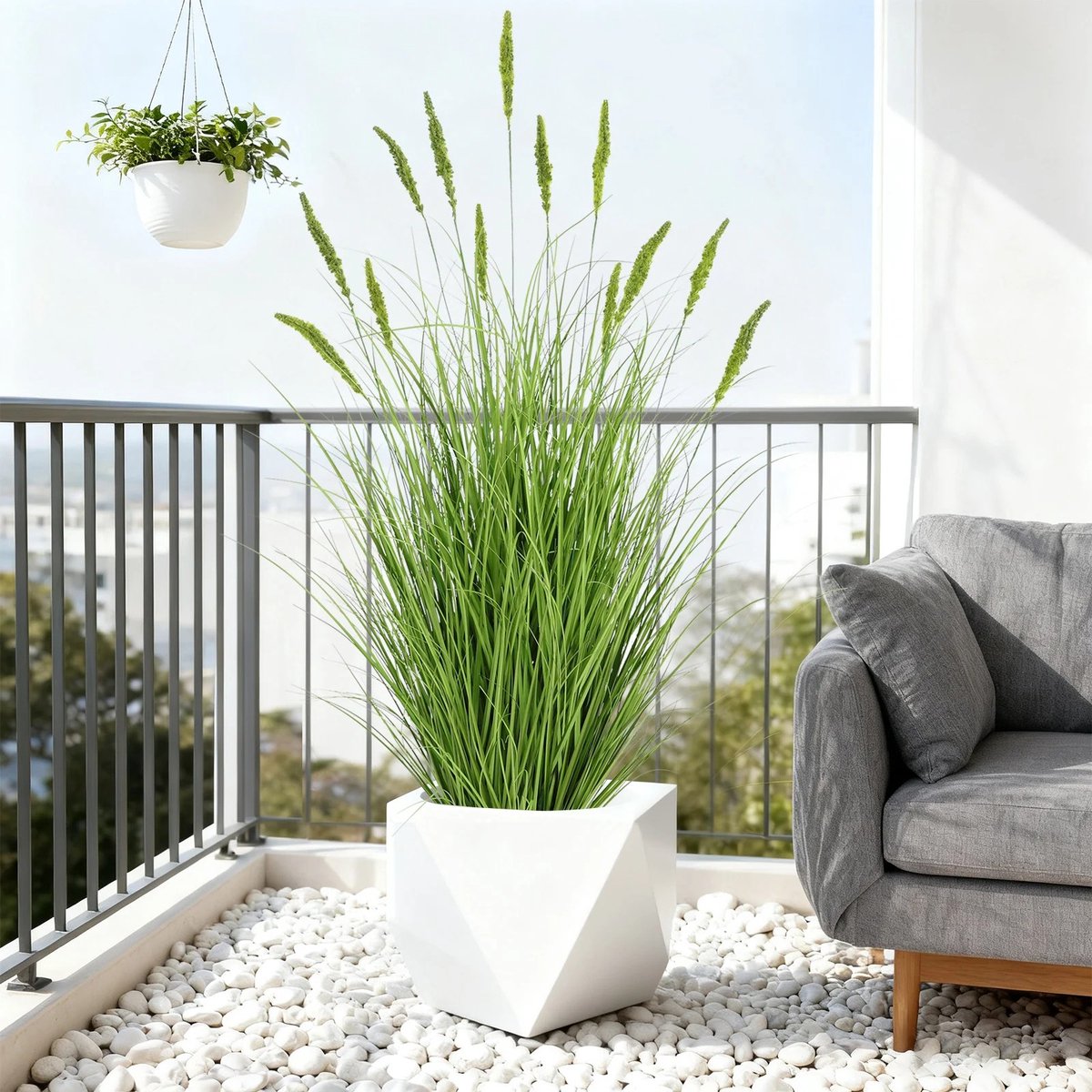 Dailygoods 150 cm nep-kattenstaart in pot, kunstplanten, kunstplant, gesimuleerde plant, realistische huisdecoratie
