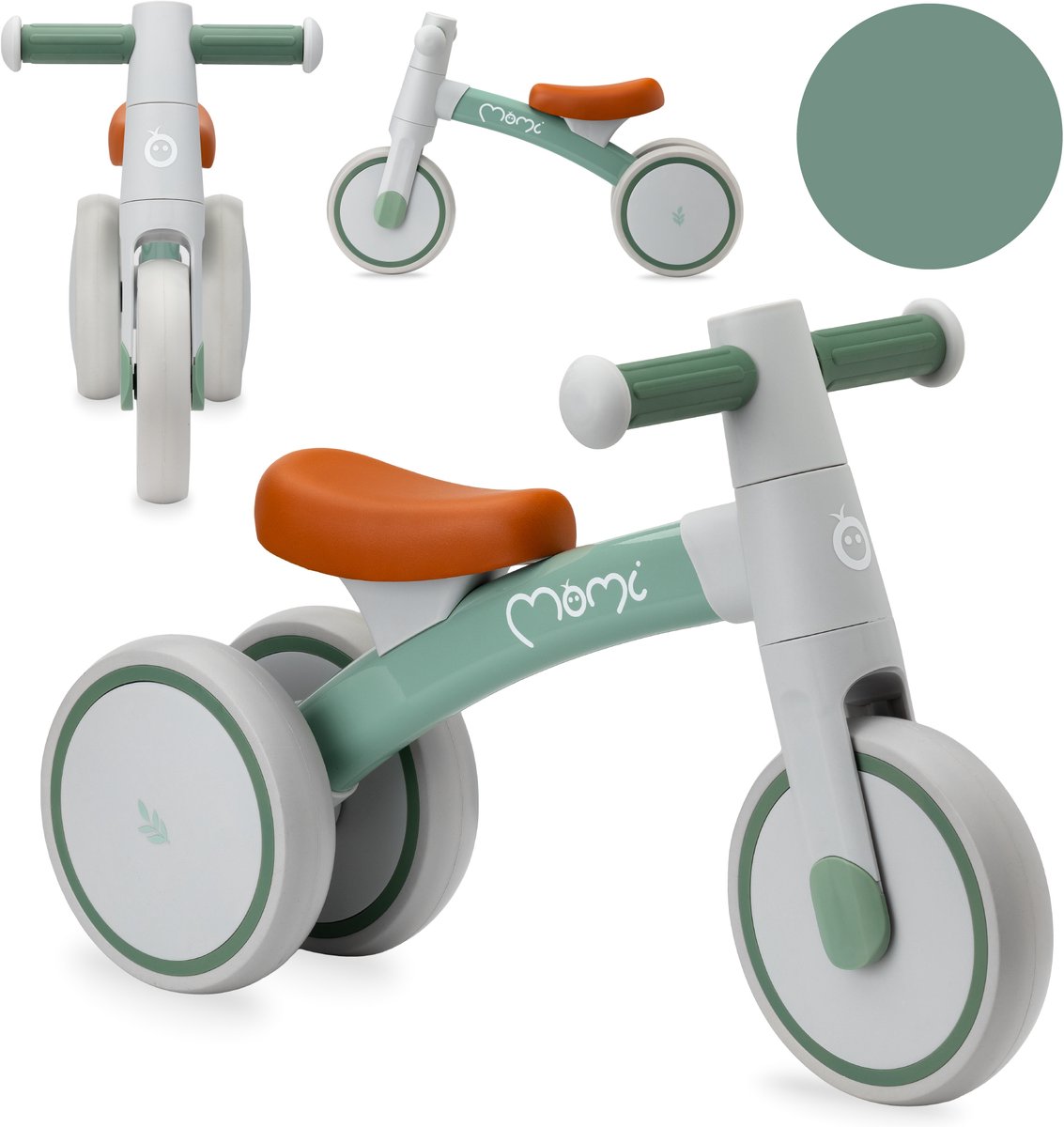 MoMi Tedi - Loopfiets - Balance Bike - Geschikt vanaf 1 jaar - Lichtgewicht Aluminium - Groen