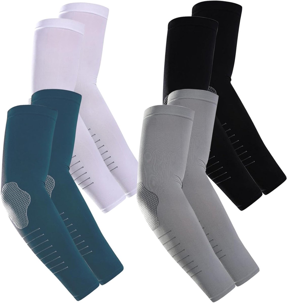 UV Bescherming Arm Sleeves voor Mannen - 4 Pairs Koelende Compressie Mouwen met UPF 50+ voor Sport, Fietsen en Buitenactiviteiten