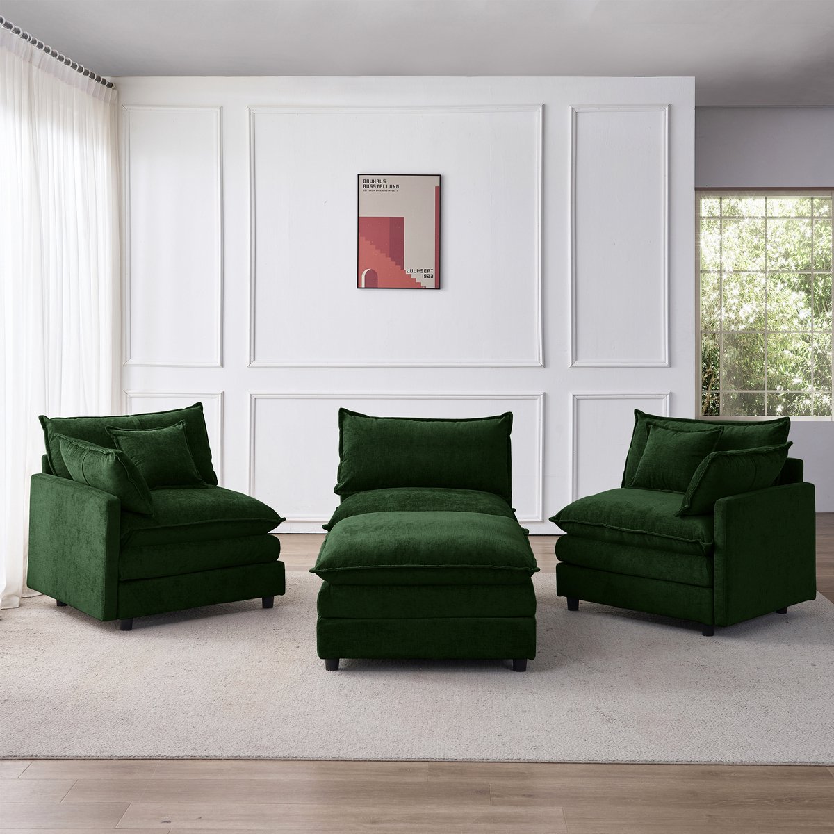 HAUSS SPOLE Hoekbank - Modulaire 3-Zits Met Chaise Longue En Hocker - Comfortabele Lounges