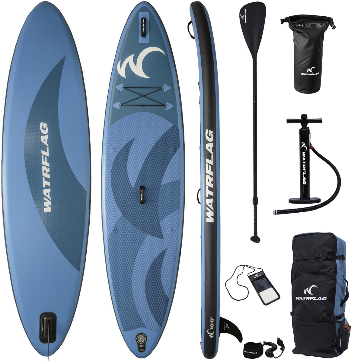 Watrflag Glide SUP Board 10'6'' Set - 320 cm - Allround Opblaasbaar Stand Up Paddle Board met peddel, pomp, rugzak 320