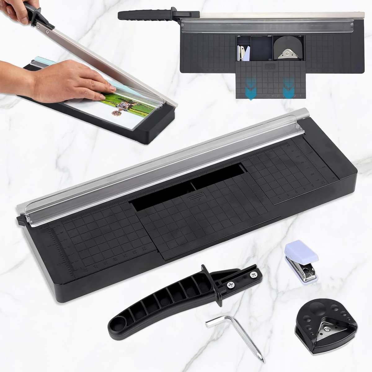 Srup Paper Cutter A4 Compact, Precise Cutting Machine for Cardboard, Paper Cutter, Slicer Paper, Lever Cutter A4 - ShopVlot
