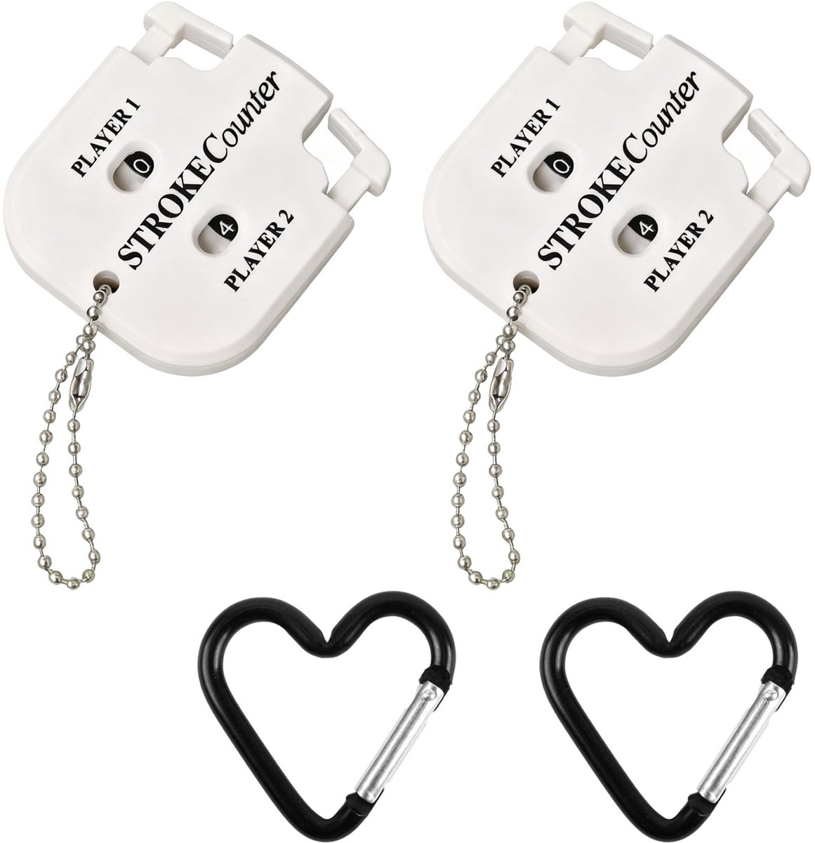 Dailygoods - Set van 2 Golfresultatentellers met Karabijnhaak