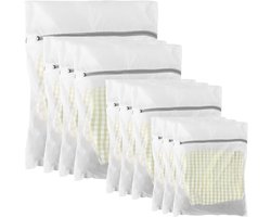 Waszak set 10 stuks Waszakjes met Rits - slijtvaste waszakken voor de wasmachine - zelfvergrendelende rits – geschikt voor ondergoed, overhemden, jassen, bh's, sokken, knuffels, enz.