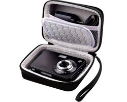 COOAU - Compacte Cameratas - Opbergtas voor Fototoestel - Beschermende Reistas / Opbergtas voor Digitale Camera - Lichtgewicht en Waterafstotend - Geschikt voor Canon / Kodak / Samsung / Ricoh / Sony EVA Opbergdoos - Zwart