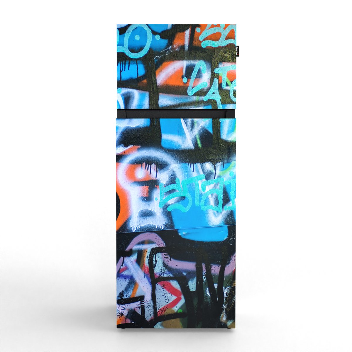 NUNKI MEDIUM-AGRA / Dubbel-Deurs Koelkast, E Klasse, 206l, Graffiti, Satin (ALL sides)