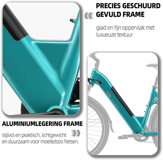 TTGO C5 Elektrische Fiets - 648Wh Accu - Actieradius tot 110 km - 48V 250W Motor - Hydraulische Schijfremmen - 27,5 × 2,4 Inch Banden - Shimano 7 Versnellingen - Aluminium Frame - LCD Display - Elektrische Stadsfiets - Max. Belasting 125 kg - groen van TTGO — afbeelding 5