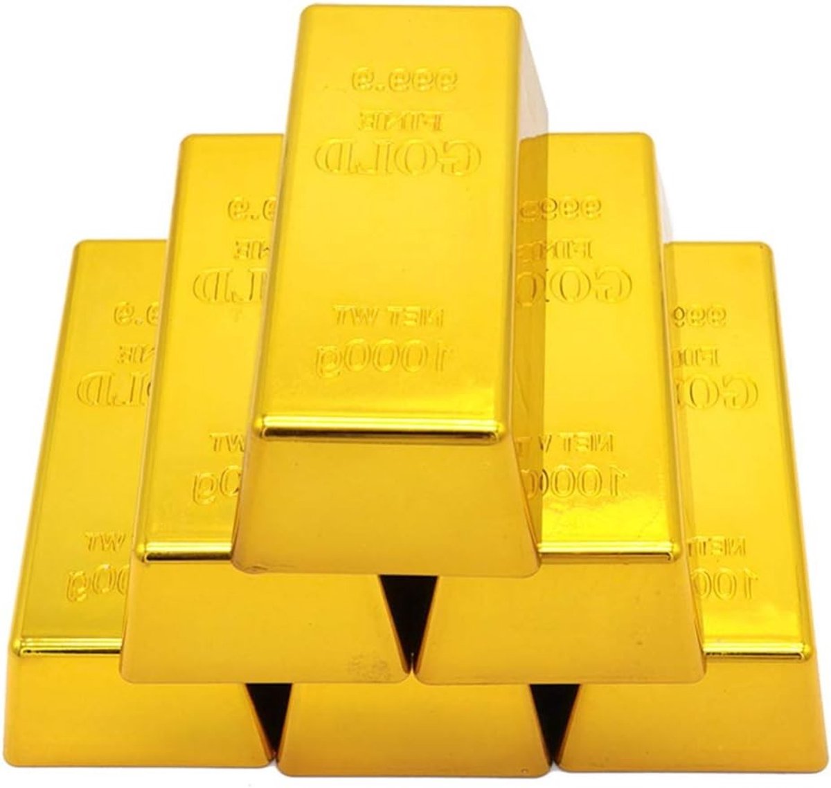 Replica Gouden Bar Plastic Neppengoud Stuk voor Film Props, Grappige Cadeaus en Decoraties voor Cowboy, Piraten en Casino Feesten