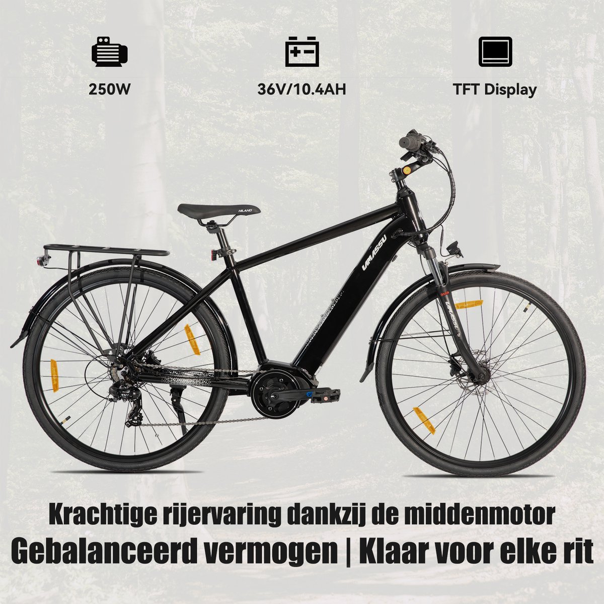 HILAND Allanton Elektrische Mountainbike 27,5 inch – E-MTB Unisex met Hydraulische Schijfremmen – 250W Motor – 36V 10.4Ah Accu – 7 Versnellingen thumbnail 5