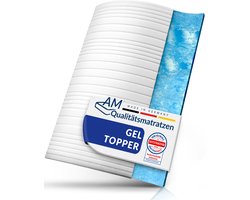 AM Qualitätsmatratzen Gelschuim Topper 160x200cm (SG50) - Hoogte 6 cm - Ademende en wasbare tijk - Kwaliteit Made in Germany - Memory foam mattress topper 160 x 200 - Voor Matras en Boxspringbed