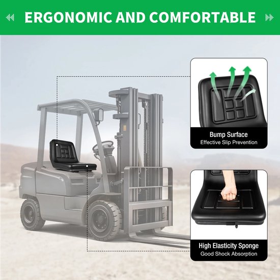 Cellista Tractorstoel Verstelbaar - Universele Stoel - Landbouw Zitstoel - PU Lederen Stoel - Met Rugleuning - 100kg Draagvermogen - 44,5x35,5x33,5cm van Merkloos — afbeelding 2