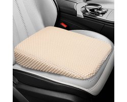 Autostoelkussen volwassenen - Autowigkussen - Hoogverhogend - Zitkussen Ergonomisch Stoelkussen - Zitverbetering - voor Kantoor, Auto en Rolstoel - 6 cm - Beige
