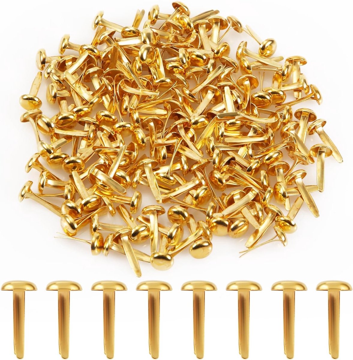 150 Stuks Mini Ronde Paper Clips voor Creatieve Knutselprojecten, Scrapbooks en Foto Muren - Gouden Klemmen