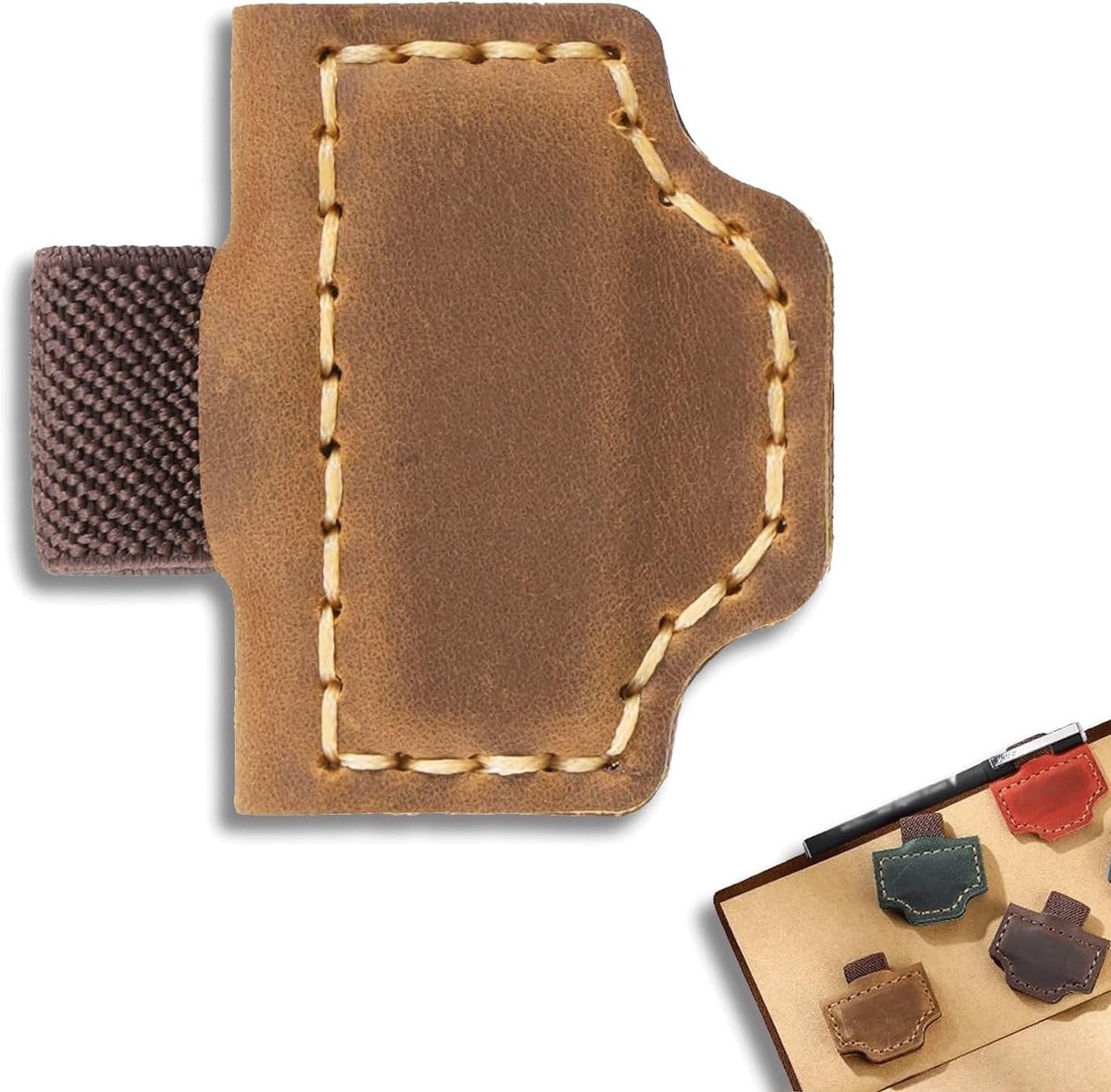 Magnetische lederen boekenlegger met penhouder in retrostijl, gepersonaliseerde boekenlegger, ideaal cadeau voor lezers en boekenliefhebbers, lederen boekaccessoires