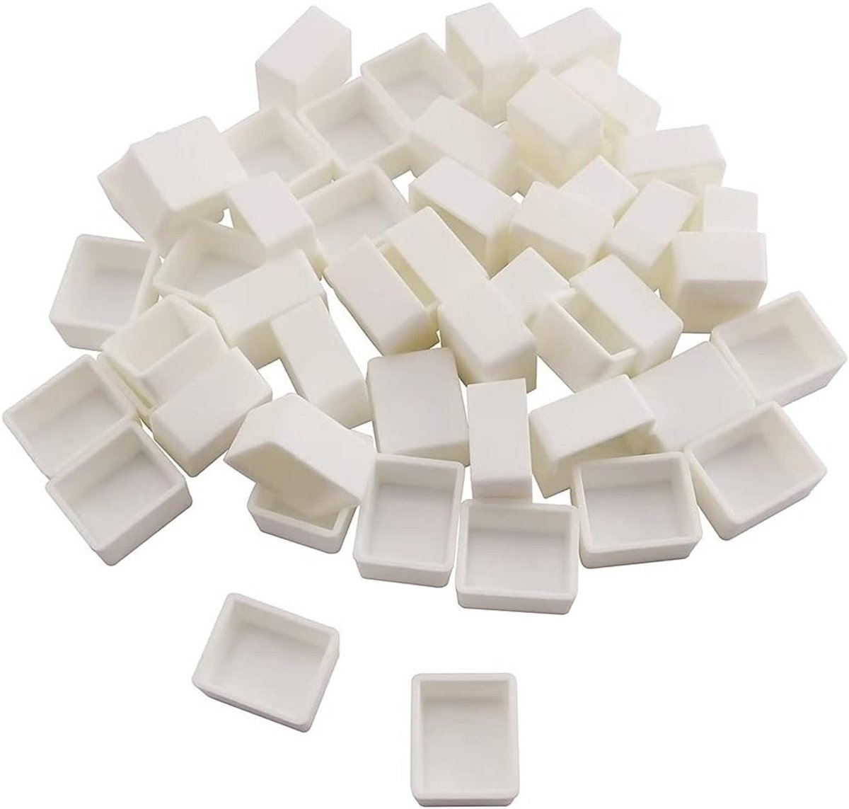 100 Stuks Plastic Witte Waterverf Pannen voor Gouache en Acrylverf - Ideaal voor DIY Kunstprojecten en Reizen met Opbergdoos