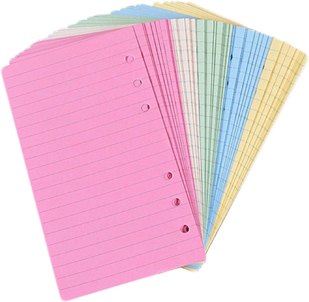Kleurige A5 6-Hole Ponsvullingen voor Planner, 50 Vellen Gekleurd Papier, Geschikt voor Notities en Organisatie