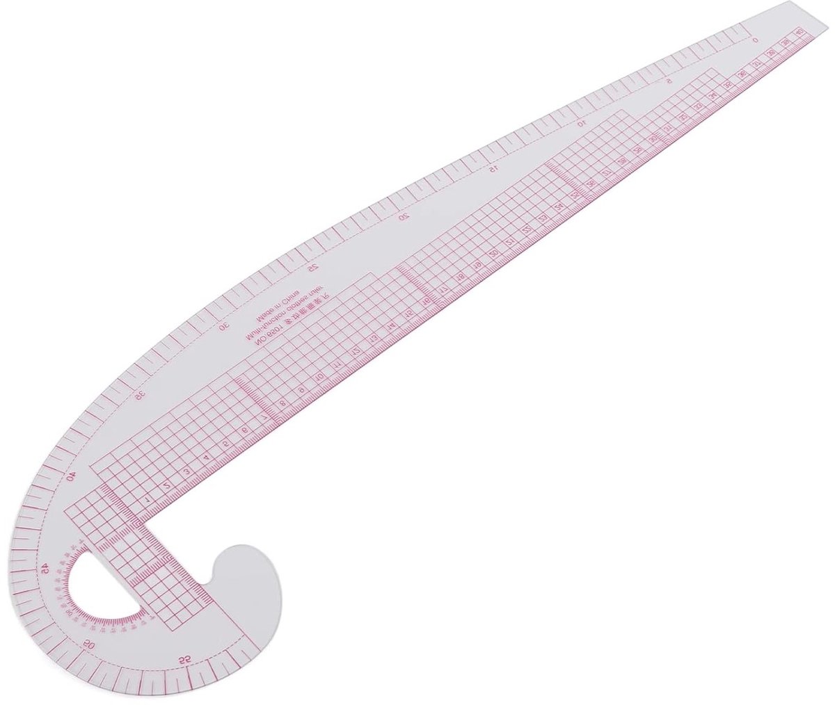 Franse Curveliniaal 58cm - Transparante Gebogen Liniaal voor Kledingontwerp, Naaipatroon en Kleermakers