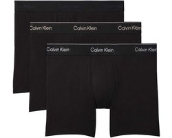 Calvin Klein Onderbroek Boxer Brief 3pk Lv00nb4394 Black W/ Heavenly Iris Logo/black W Mannen Maat - M