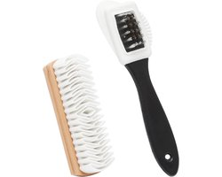 Set van 2 Suède Schoenborstels voor Effectieve Reiniging van Suède en Nubuck, Inclusief Schoenreiniger en Suède Gum voor Sneakers en Wandelschoenen