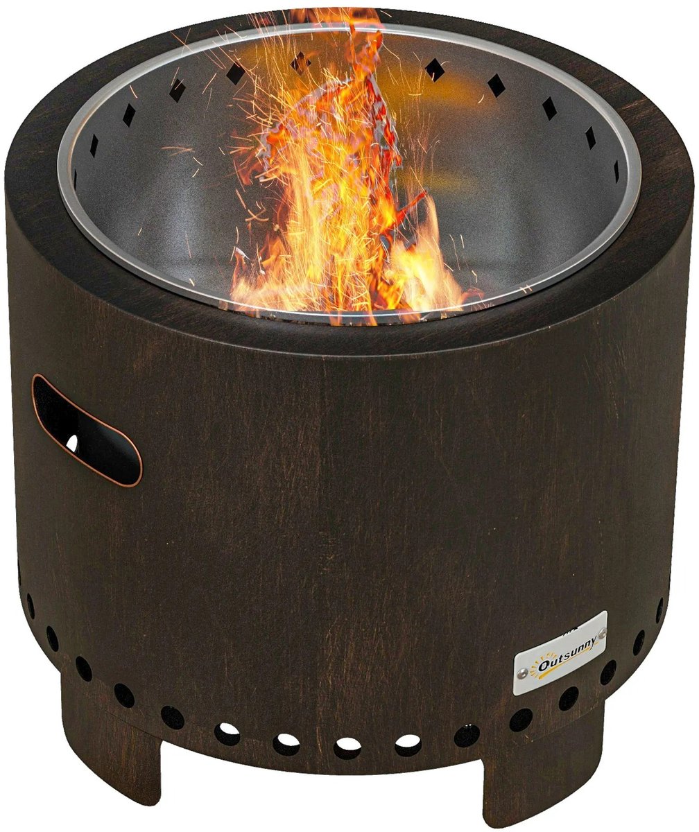 Innovastore Vuurschal - Vuurkorf - Vuurhaard - Sfeerhaard - Tuinhaard - Terrasverwarmer - Rookloos - Zwart - Metaal - 45cm