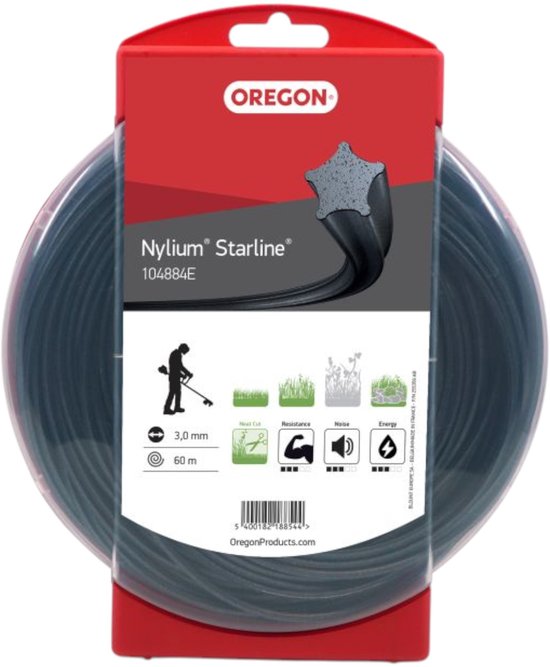 Oregon Nylium 3.0 mm Stervormige Maaidraad 60m | Sneller Scherper Stervorm Maaidraad Met Aluminium Deeltjes