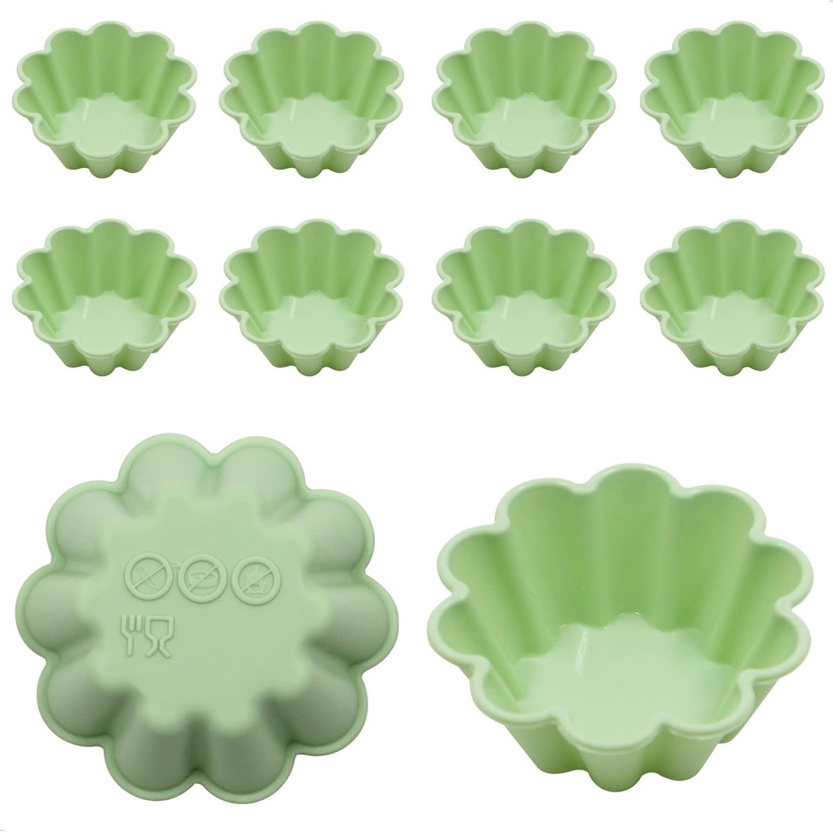 Set van 10 Mini Quiche Bakvormen en Cakevormen voor Perfecte Hartige Taarten en Snacks