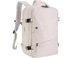 HOMIEE Reisrugzak voor Dames - Handbagage Rugzak - 32-40L Uitbreidbaar - 15.6-17.3 Inch Laptopvak - Waterproof - Cabin Size - Zwart