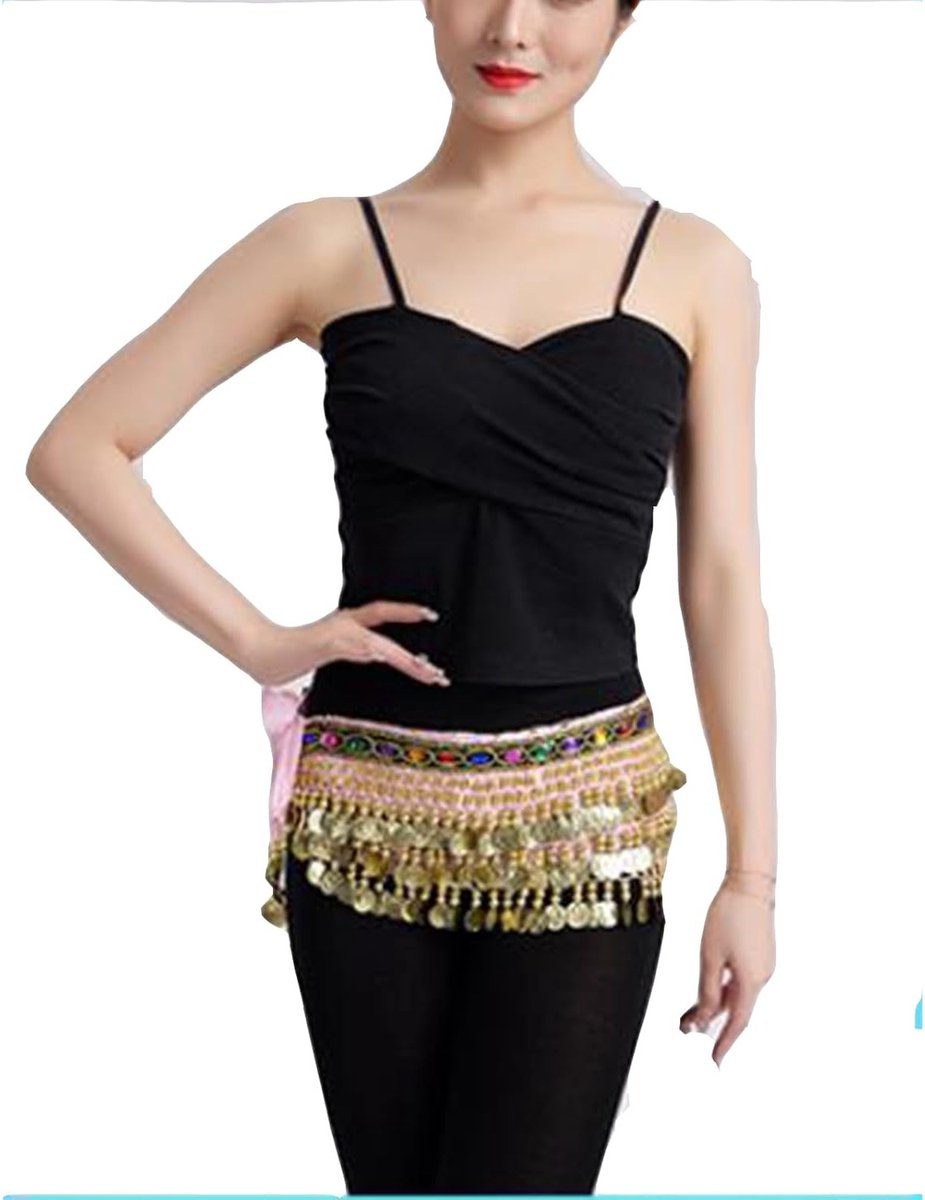 Elegante Chiffon Heupdoek voor Buikdans, Perfect voor Podiumoptredens, Verjaardagsfeesten en Feestjes (Roze)