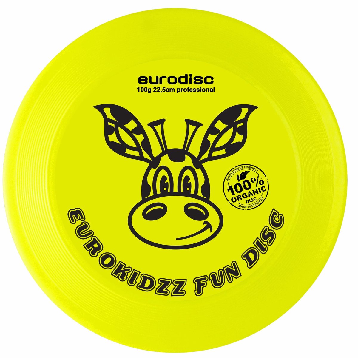 Kinderfrisbee Eurodisc Kidzz Giraffe 100 gr Yellow ED0100YLGF Geel 23 cm
