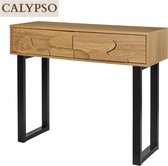 MISOU Kaptafel - Sidetable hout - Make up tafel - Sidetable met lade - Wandtafel - Haltafel met lades - Console - 100x80x35cm - CALYPSO