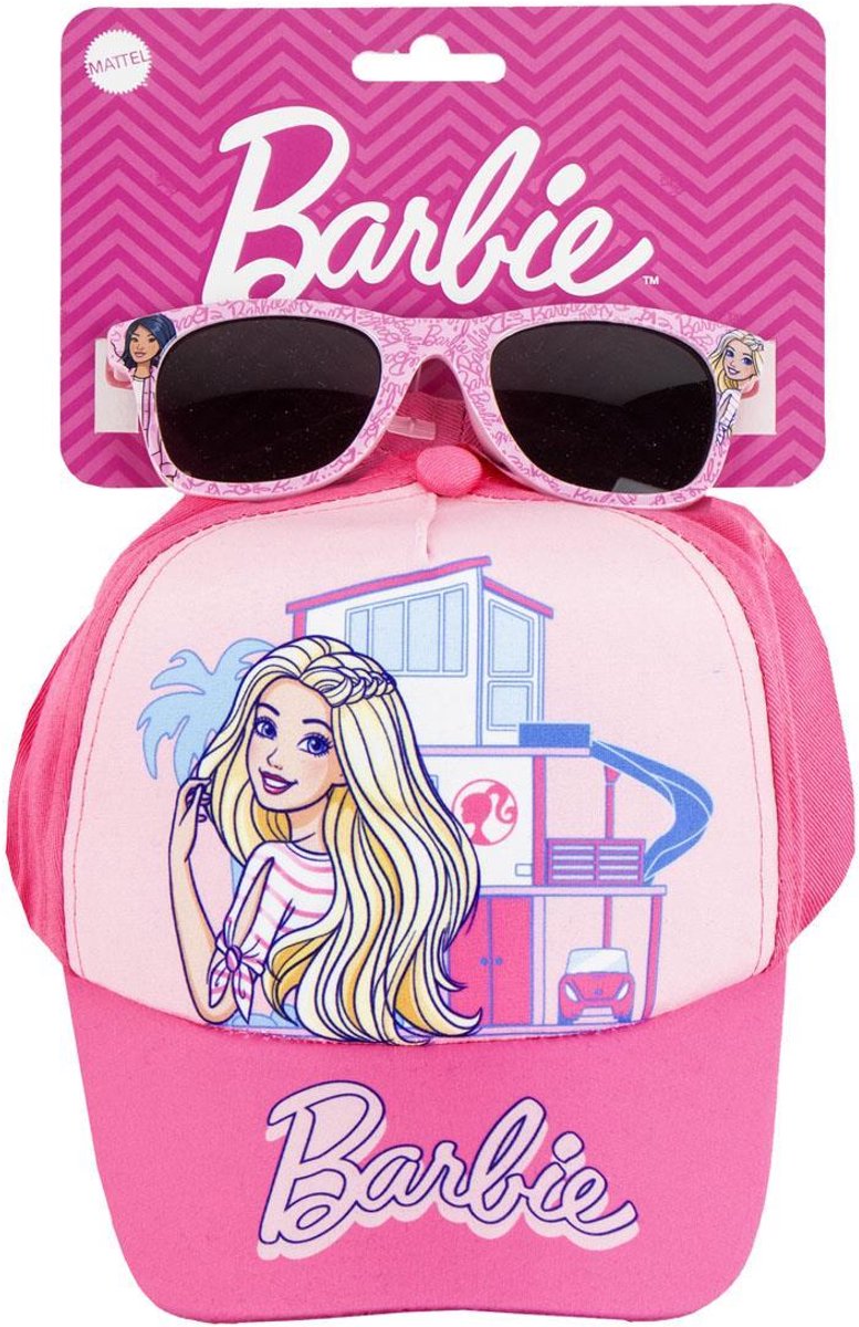 Barbie Pet met Zonnebril voor Meisjes – Roze Kinderpet – UV400 Bescherming – Verstelbaar – Officieel Gelicenseerd