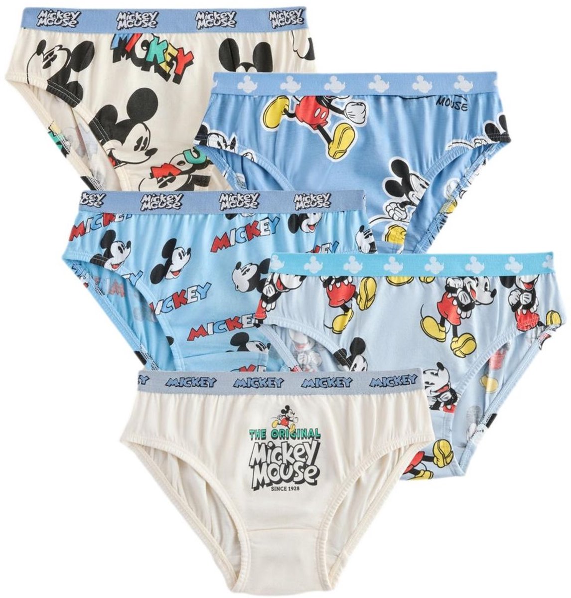 Next - Jongens - Set van 5 Mickey Mouse-slips - Blauw