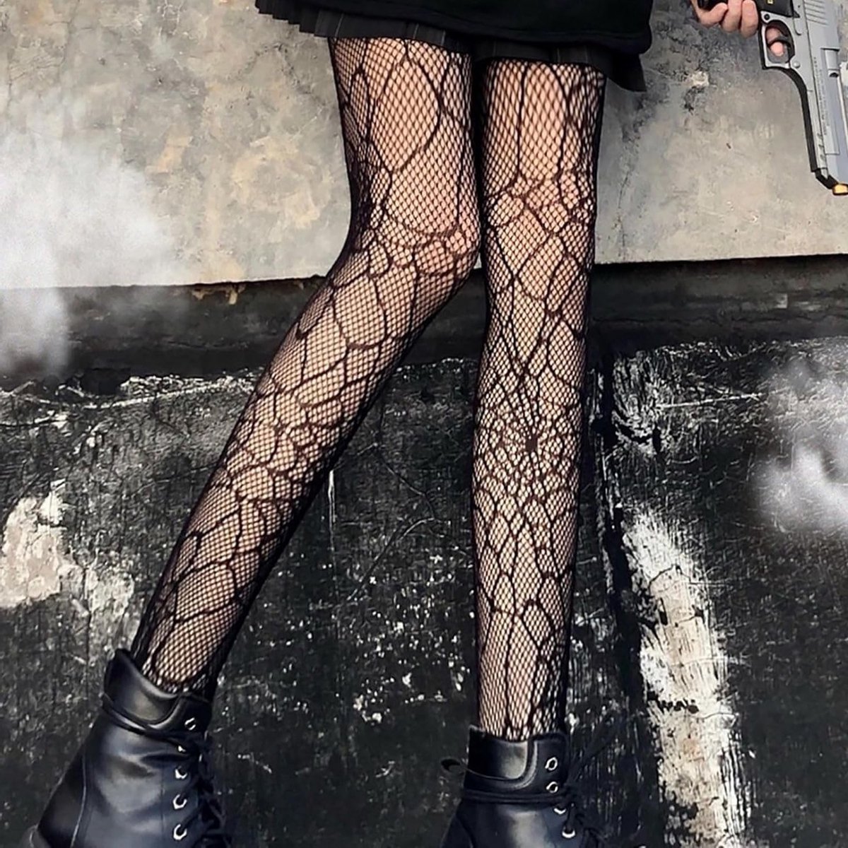 2 Paar Halloween Visnet Kousen Zwart met Doodskop en Spin - Nylon Kousen voor Vrouwen, Perfect voor Feestjes en Kostuums