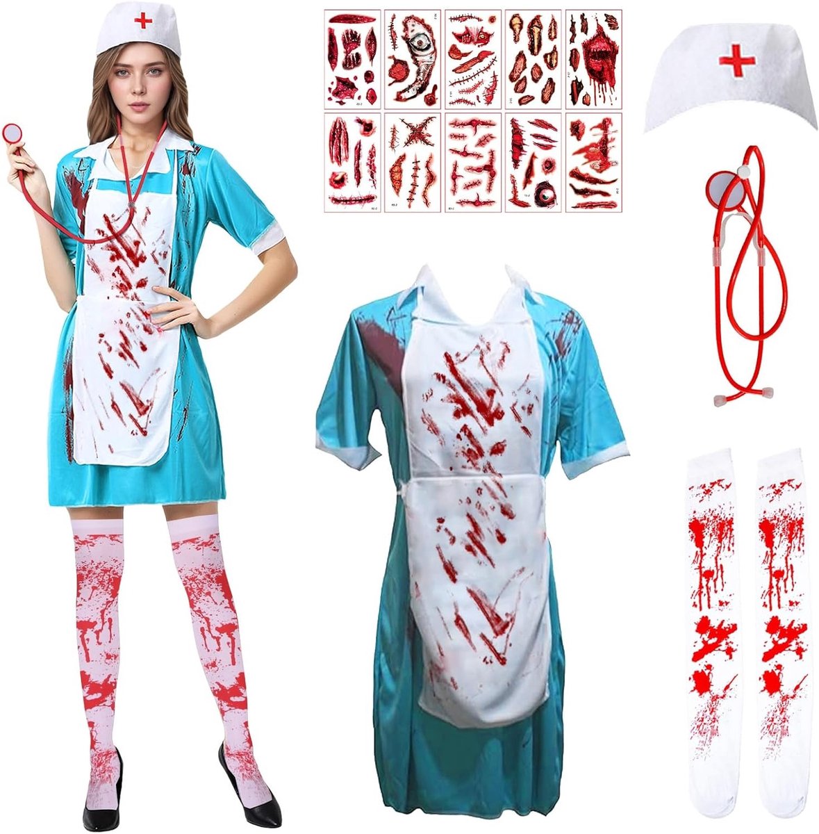 Griezelig Verpleegster Kostuum voor Halloween - Perfect voor Feestjes en Verkleedpartijen