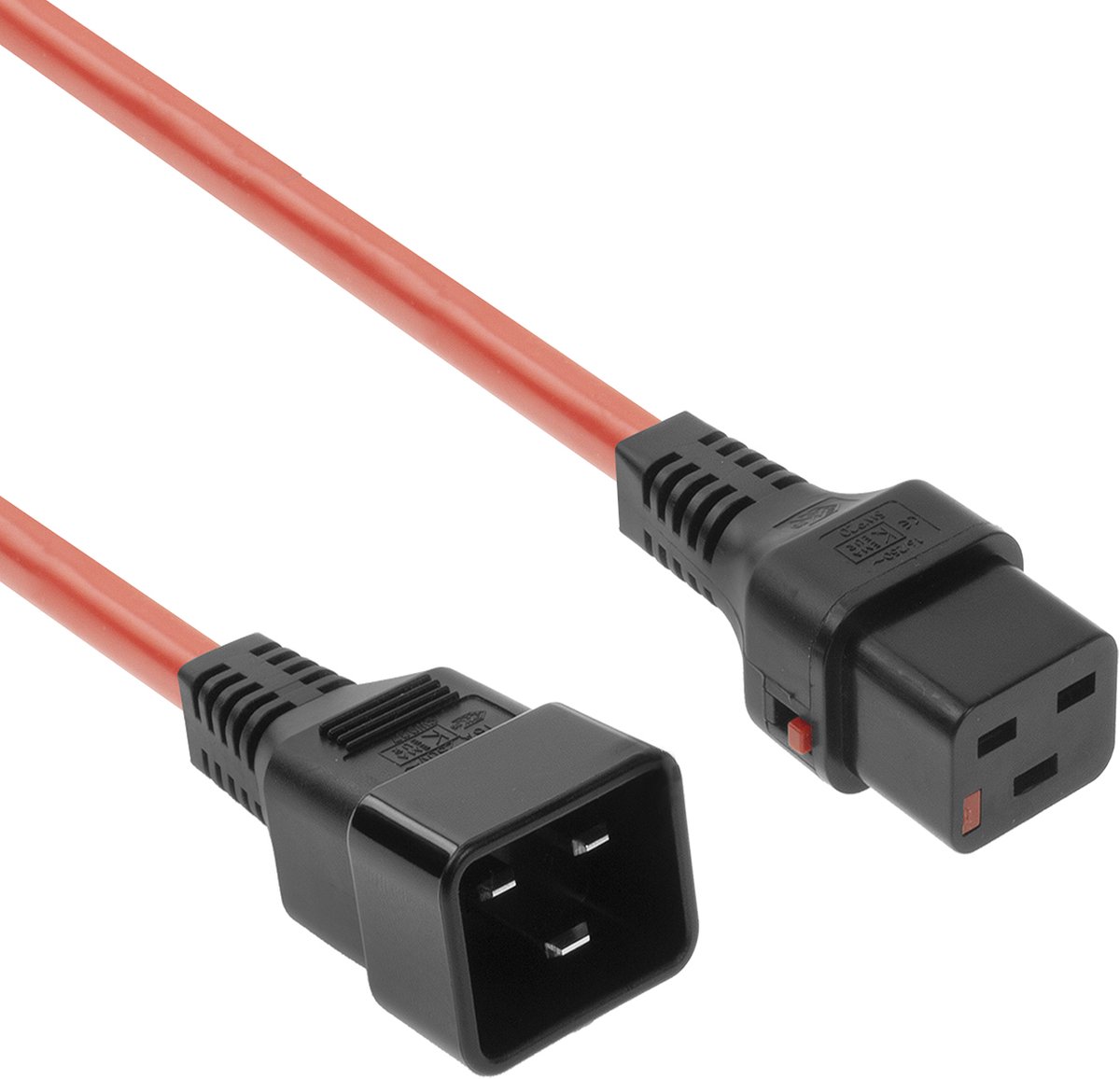 ACT Netsnoer C19 IEC Lock - C20 rood 2 m, PC1402 AK5203
