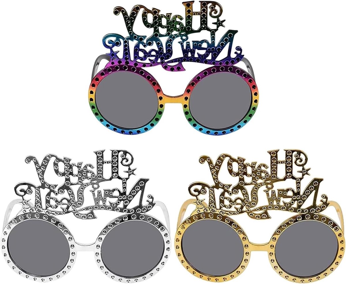 Vrolijke Feestbril voor Oud en Nieuw, Leuke Foto Props voor Feestjes, Perfecte Accessoires voor Kostuumfeesten en Nieuwjaarsvieringen