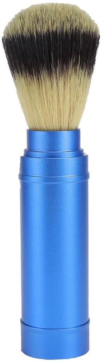 Dailygoods- Baardborstel Compact - Scheerkwast - Aluminium - Reiskoffer - Lichtgewicht - 155 x 31 mm