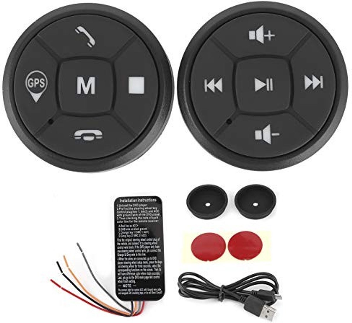 Dailygoody - Auto Stuurwiel Afstandsbediening - Draadloze Bluetooth Controller - Zwart - GPS Schakelaar - Geschikt voor iOS/Android - Compact en Handi