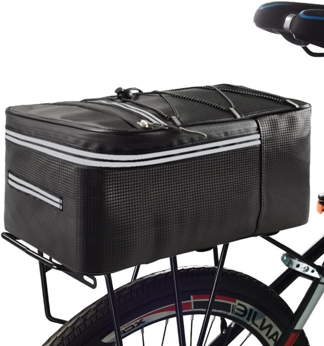 Waterdichte Fietstas voor Pannier Rack, Reflecterend en Ruim voor Fietsen, Reizen en Woon-werkverkeer (12 Liter)