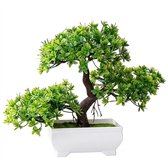 Plante artificielle verte bonsaï en pot décoration plantes artificielles modèle de table plante artificielle réaliste en pot blanc pour salon bureau et bibliothèque