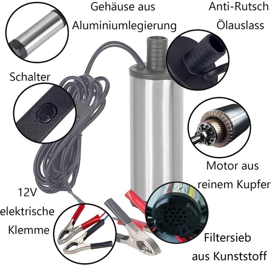 Allecto - Diesel Pomp - Onderwater Brandstofpomp - Efficiënte 12V Pomp tot 30L/min - Compact en Krachtig - Voor Diesel en Brandstof - Gebruiksvri van Merkloos — afbeelding 5