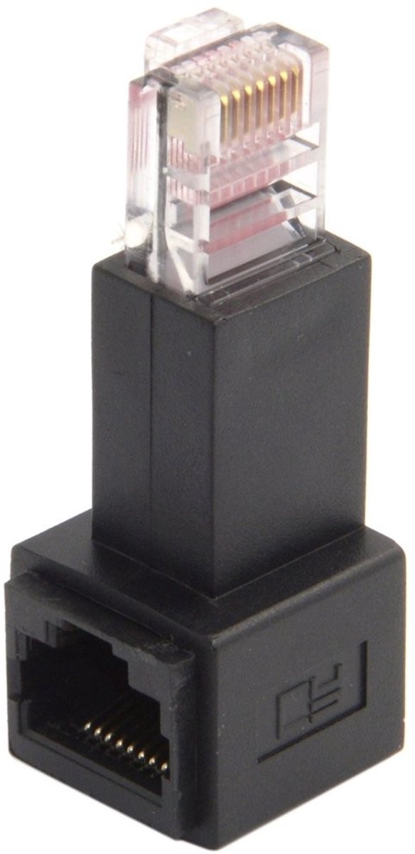 90 Graden Hoekige RJ45 Ethernet Netwerk Verlengstuk Adapter Cat 5e