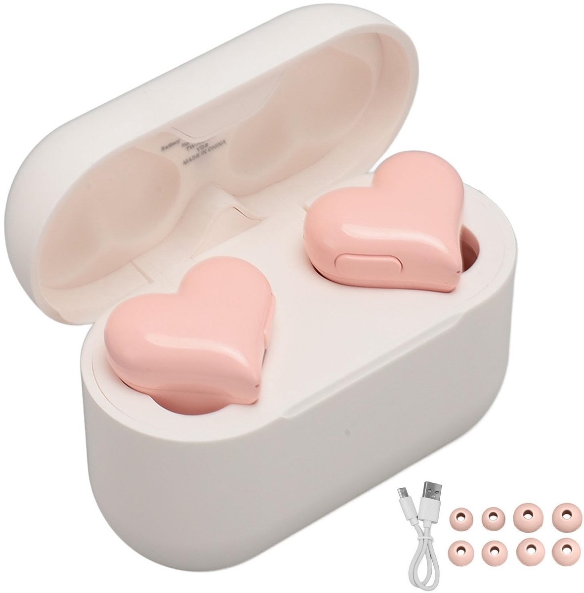 Dailygoody - Draadloze Bluetooth-headset - Waterdicht - HIFI-geluidskwaliteit - Hartvormige oordopjes - Ideaal voor muziek en bellen - Compact ontwerp