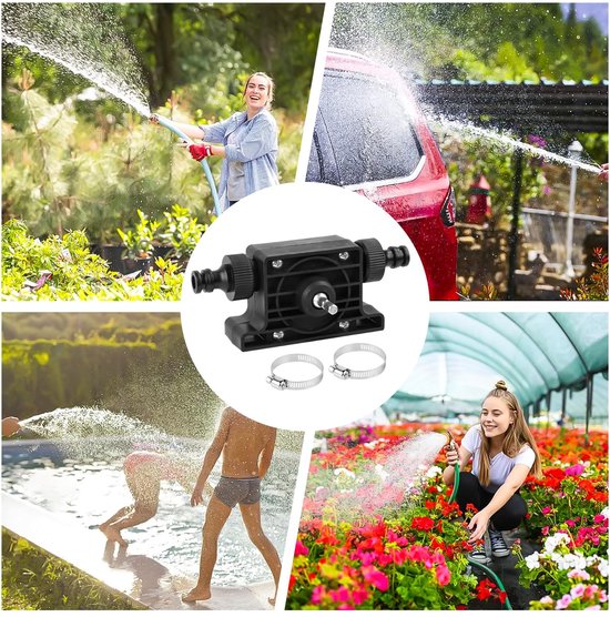 Allecto - Mini-elektrische boormachinepomp - Waterpomp - Kunststof behuizing - Zwart - Vloeistofpomp - Geschikt voor tuinbak en regenvat van Merkloos — afbeelding 2