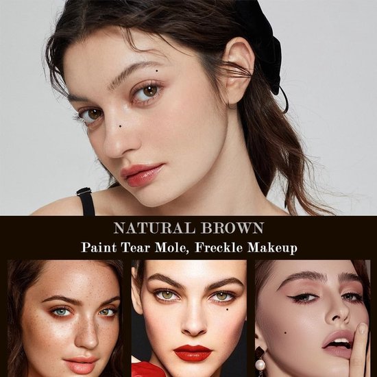 Allecto - Tracrymale nevus pen - Vlekafstotende make-up pen - Realistische vlekverwijderaar - Zwart + natuurlijk bruin - Geschikt voor sproeten - N... — afbeelding 4
