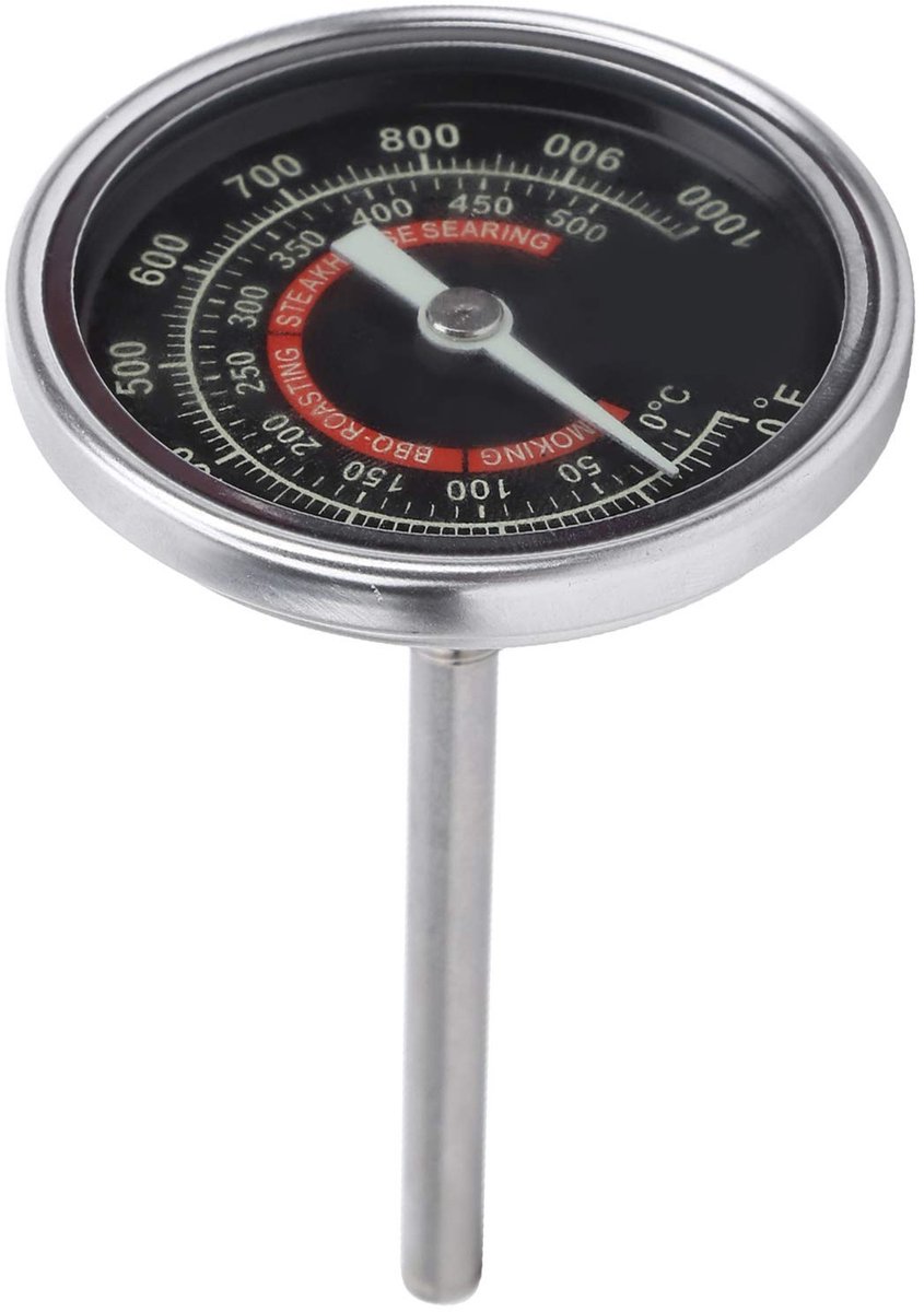 Dailygoody - Oven Thermometer - BBQ - Hoge Nauwkeurigheid - RVS - Keukenthermometer - Temperatuurmeter - Keuken - Zilver - Keukengerei