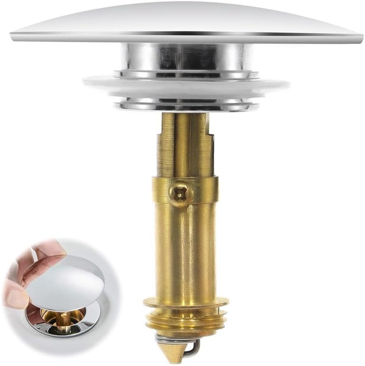 Pop-up afvoerstopper voor badkamer wastafel 66mm - Messing bidet stop voor wastafelafvoer