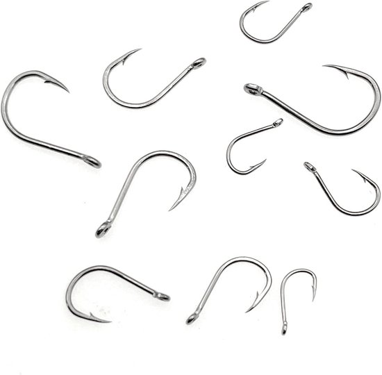 Dailygoody - Koolstofstalen Vishaken - 100 stuks - Diverse Maten - Kwaliteit Vishaak - Voor Hengelsport - Inclusief Plastic Doos — afbeelding 4