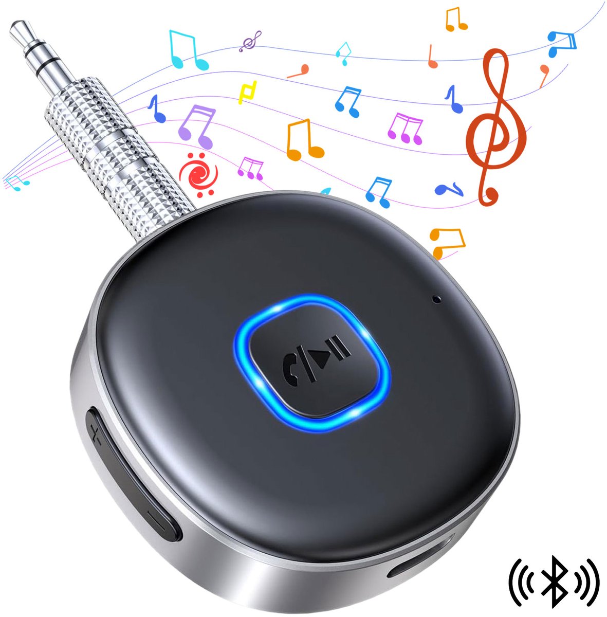 MIVRAY Bluetooth-adapters - Bluetooth Receiver - Auto Ontvanger - Handsfree Adapter - Muziek Streamen - Compatibel Met Smartphones - Zwart